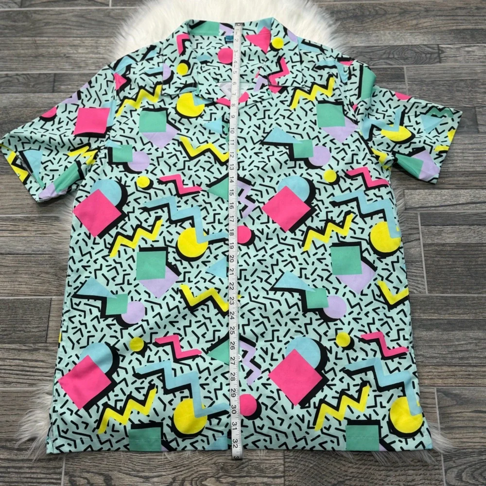 80s 90s Men’s Hawaiian Shirt Button Down Short Sleeve Costume Retro Vintage LG - Picture 6 of 8